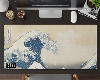 The Great Wave Desk Pad, Custom Mouse Pads, Japanese Mouse pad decor, Unique Gaming Mousepads