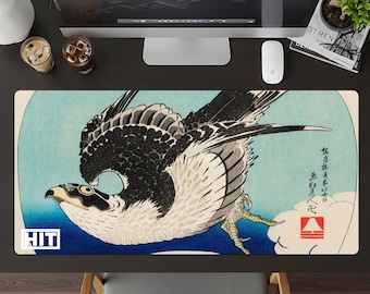 Japanese Hawk Desk Pad, Custom Mouse Pads, Gamers Mouse pad decor, Unique Gaming Mousepads