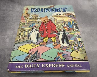Rupert- The Daily Express Annual de 1977, libro vintage coleccionable para niños en inglés.