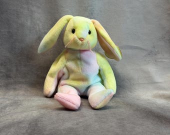 Vintage 1999 Ty Beanie Baby - Hippie with Tags, Retired Plush Stuffed Animal Toy, 90s Nostalgia Collectible Teddy
