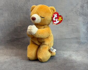 Vintage 1999 Ty Beanie Baby - Hope the Praying Bear with Tags, Retired Plush Stuffed Animal Toy, 90s Nostalgia Collectible Teddy