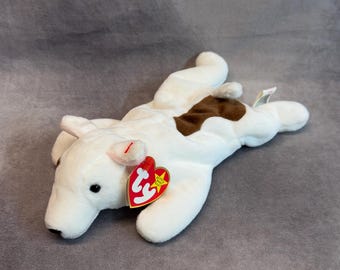 Vintage 1999 Ty Beanie Baby - Butch the Bull Terrier with Tags, Retired Plush Stuffed Animal Toy, 90s Nostalgia Collectible Teddy