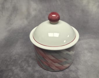 Villeroy & Boch “Collage” Lidded Porcelain Jar – Vintage Luxembourg Porcelain Container