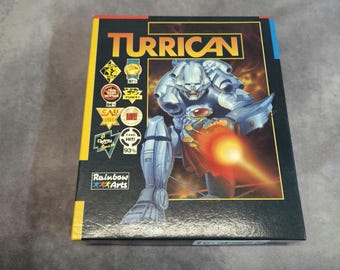 Vintage Turrican Rainbow Arts Retro Computer Game 3 Inch Floppy Disc Boxed with Manual 1990
