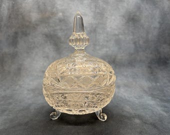 Vintage Cut Crystal Bowl | Glass Candy Dish | Bon Bon Dish | Elegant Home Decor | Vanity Dish | Gift Ideas