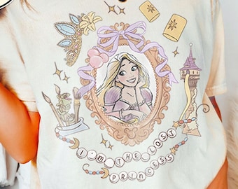 Camiseta "Soy la princesa perdida", camiseta retro de Rapunzel con estampado floral, camiseta de princesa Disney, camiseta para viaje a Magic Kingdom, camiseta Comfort Colors