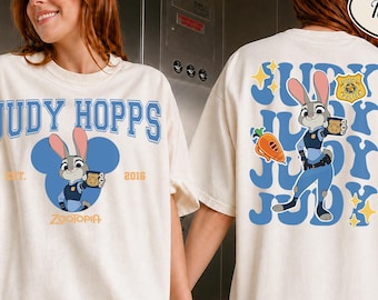 Camiseta de conejito policía de Zootopia, camiseta retro de Judy Hopps, camiseta de vacaciones de Disney 2026, camiseta de viaje familiar de Comfort Colors