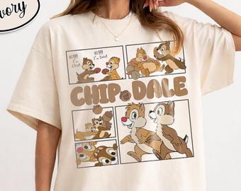 Chip 'N Dale Shirt Vintage Comic Comfort Colors Disney Tee