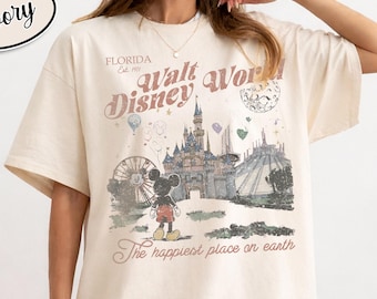 Vintage Walt Disney World-skjorta Comfort Colors, Happiest Place Mickey Tee