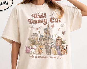 Walt Disney kattskjorta Comfort Colors, Disney katter slottskjorta där drömmar blir sanna