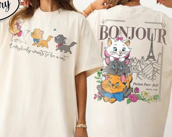 The Aristocats Comfort Colors Shirt, Bonjour Everybody Wants To Be A Cat Vintage Tee