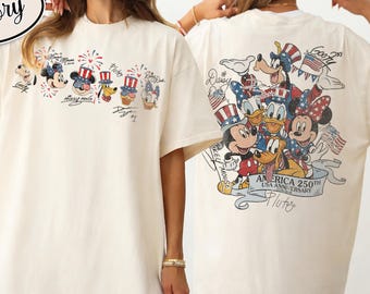 Disney America 250-årsjubileumströja 2026, patriotisk Mickey Mouse 4 juli-tröja