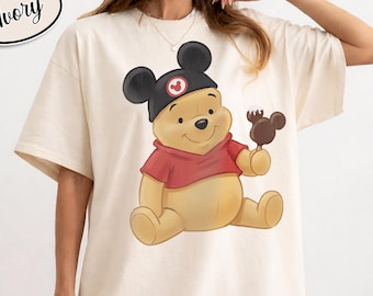 Nalle Puh Musse-hatt i bekväma färger, Disney Puh-tröja