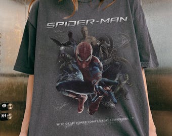 Vintage 90s Spider-Man Comic Cover Shirt, Retro Avengers Superhero Apparel
