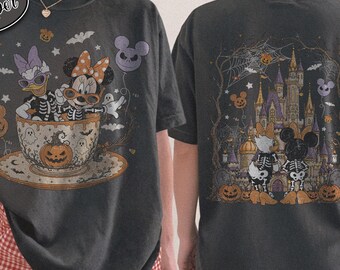 レトロなミニー＆デイジーのハロウィンシャツ、コンフォートカラーズのディズニー・ベスティーズ両面Tシャツ、ディズニーランドのスプーキーキャッスル・ハロウィン2026女子旅ギフト