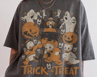 Disney Halloween Shirt, Huey Dewey Louie Trick or Treat Tee, Vintage Donald Duck Nephews, Spooky Season Disneyland Trip Costume Party Outfit