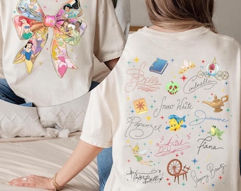 Princess Mirror Family Vacation Shirt, Watercolor Coquette Bow Princess Disney Shirt, Pink Cartoon Princess Design