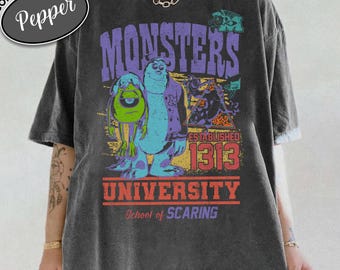 Retro Disney Pixar Monsters University School of Scaring Shirt, Sulley Mike 2026 Trip Shirt