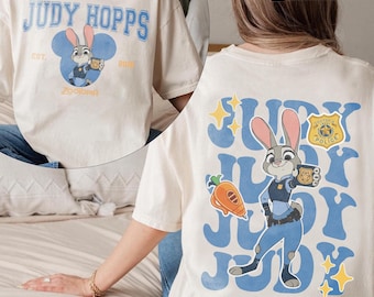 Judy Hopps Zootopia Police Shirt, Watercolor Coquette Bow Design