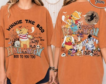 Camiseta vintage de Winnie the Pooh para Halloween, camiseta de calabaza de la temporada espeluznante de Pooh Friends, camiseta para fiestas Boo To You
