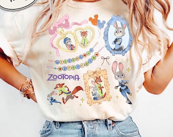 Coquette Bow Watercolor Zootopia Shirt, Judy Hopps Nick Wilde Shirt, Disney Family Trip Shirt