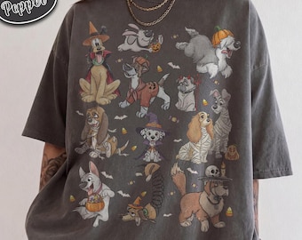 ディズニー犬ハロウィンシャツ、プルート101匹わんちゃんわんわん物語幽霊犬Tシャツ、不気味なディズニーペットコンフォートカラーハロウィンシャツ2026