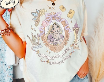 Ich bin die verlorene Prinzessin Shirt, Retro Rapunzel Blumen Shirt, Disney Prinzessinnen Shirt, Magic Kingdom Reise Shirt, Comfort Farben Shirt