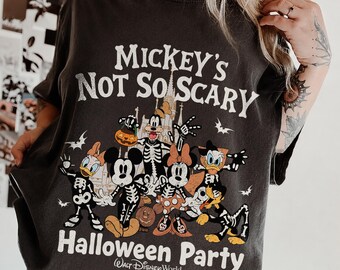 Retro Mickey Halloween Party 2026 Shirt, Skeleton Family Matching Tee, Disneyworld Not So Scary Comfort Colors Shirt