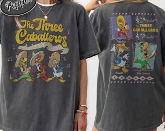 The Three Caballeros Disney Vintage Comfort Colors Shirt, Retro Donald Duck Jose Panchito Tee
