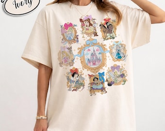 Disney Prinsessa Blommig Coquette Rosettskjorta, Belle Aurora Vaiana Askungenskjorta, Disney Flickresetröja