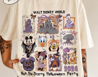 Camiseta vintage de Halloween de Disneyworld, camiseta de fiesta de Mickey (no tan aterradora), atuendo para viaje familiar de Halloween 2026.
