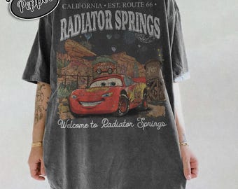 Vintage Radiator Springs Shirt, Retro Cars Land Tee, Comfort Colors Disney Trip Apparel