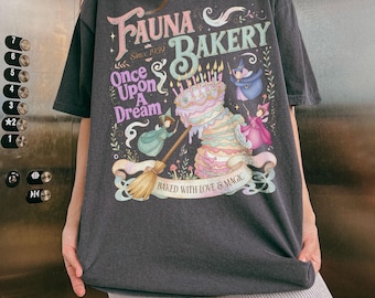 Camiseta de la panadería Fauna de La Bella Durmiente, Camiseta de hadas Érase una vez un sueño, Camiseta retro Flora Fauna Merryweather Disney