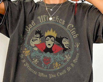 Disney Villains Comfort Colors Shirt, Bad Witches Club Shirt, Halloween Disney Shirt