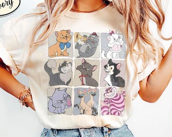 Disney Cats Musse Pigg Ballonger-tröja, Aristocats Marie katt-tröja, Retro Disney kattälskare-tröja, Disneyland-resa-tröja, skjorta i komfortfärger
