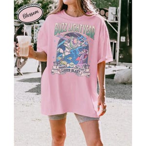 Buzz Lightyear Zurg Toy Story Shirt, Retro Space Ranger Comfort Colors Tee Blossom | Light Pink