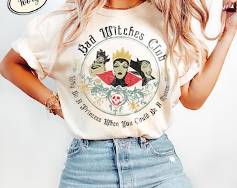 Disney Villains Comfort Colors Shirt, Bad Witches Club Shirt, Halloween Disney Shirt