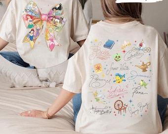 Princess Mirror Family Vacation Shirt, Watercolor Coquette Bow Princess Disney Shirt, Pink Cartoon Princess Design