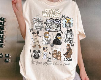 Coquette Star Wars Disney Shirt, Retro R2D2 Ewok Galaxy Tee, Comfort Colors Disney Trip 2026 Shirt