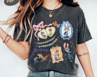 Coquette Bow Watercolor Zootopia Shirt, Judy Hopps Nick Wilde Shirt, Disney Family Trip Shirt