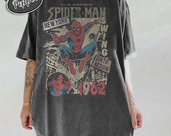 Vintage Spider-Man 1962 Komfortfärger Skjorta Retro New York Swing Action