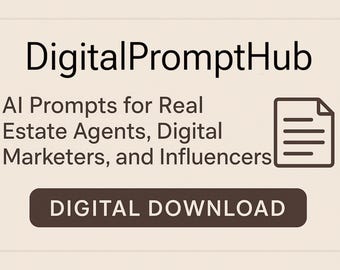 Bundel met 150 AI-prompts | Vastgoed + digitale marketing + influencerprompts | ChatGPT-contentpakket | Digitale downloads