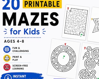 Preschool Worksheets & Kindergarten Worksheets | 20 Printable Mazes, Activity Sheets for Kids