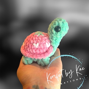 Strawberry Tofu Turtle Crochet Plush Amigurumi, Gift, Desk Pet, Animal Plush,