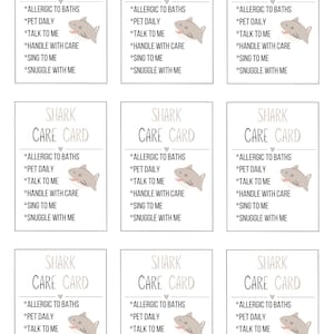 Cartes d'entretien pour les requins, Carte d'entretien pour peluche, Carte d'entretien au crochet, Soins aux requins au crochet, Doudou au crochet, Carte au crochet, Carte d'entretien imprimable