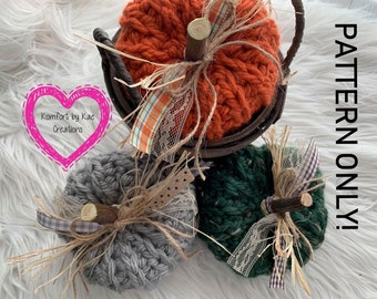 Chunky Crochet Pumpkin Pattern, Easy Farmhouse Decor (PDF Pattern)