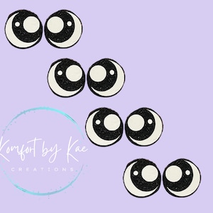 Basic Kawaii Felt Eyes for Amigurumi, Crochet Plushies, 6 Pairs