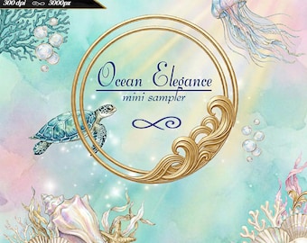 Fantasy Ocean Elegance Mini Clipart Sampler