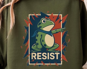 Portland Frog Resist Protest Sweatshirt, Anti-ICE tShirt, Portland Frog Shirt, Protest Tee, Anti Establishment Gift, Deportation Resistance