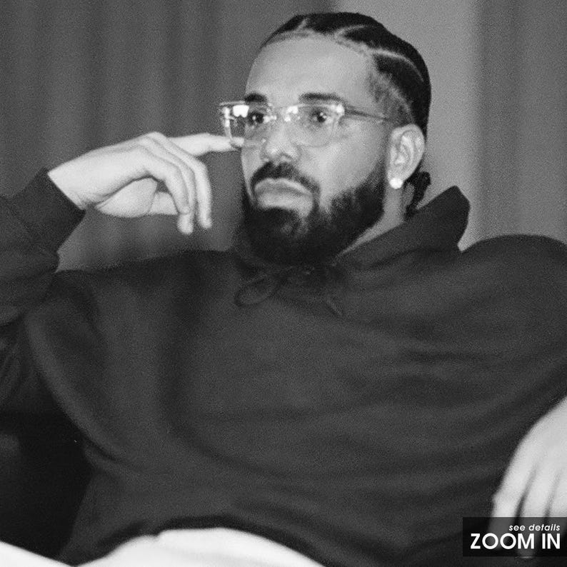 Drake Posters / Drake Black and White Wall Art, Music Poster, Home ...